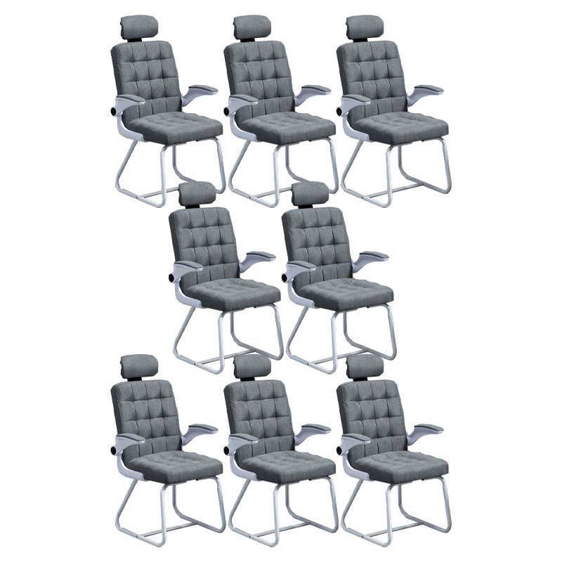 Modern Desk Computer Chair Chair High-Back Desk Chair with Tilt Mechanism Dark Gray 8 Piece Set Clearhalo 'furn' 'furn_office_chair' 'Furniture' 'Office Chairs' 'Office Furniture' 'office_chair' 5658470
