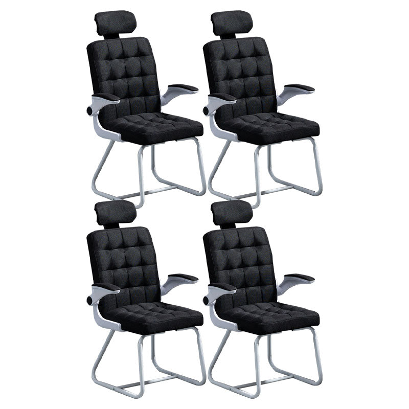 Modern Desk Computer Chair Chair High-Back Desk Chair with Tilt Mechanism Black 4 Piece Set Clearhalo 'furn' 'furn_office_chair' 'Furniture' 'Office Chairs' 'Office Furniture' 'office_chair' 5658472