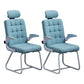 Modern Desk Computer Chair Chair High-Back Desk Chair with Tilt Mechanism Sky Blue 2 Piece Set Clearhalo 'furn' 'furn_office_chair' 'Furniture' 'Office Chairs' 'Office Furniture' 'office_chair' 5658476