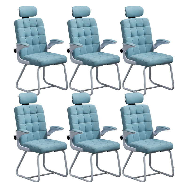 Modern Desk Computer Chair Chair High-Back Desk Chair with Tilt Mechanism Sky Blue 6 Piece Set Clearhalo 'furn' 'furn_office_chair' 'Furniture' 'Office Chairs' 'Office Furniture' 'office_chair' 5658478