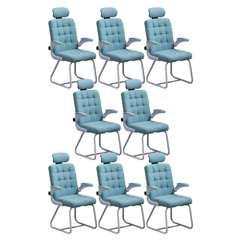 Modern Desk Computer Chair Chair High-Back Desk Chair with Tilt Mechanism Sky Blue 8 Piece Set Clearhalo 'furn' 'furn_office_chair' 'Furniture' 'Office Chairs' 'Office Furniture' 'office_chair' 5658479