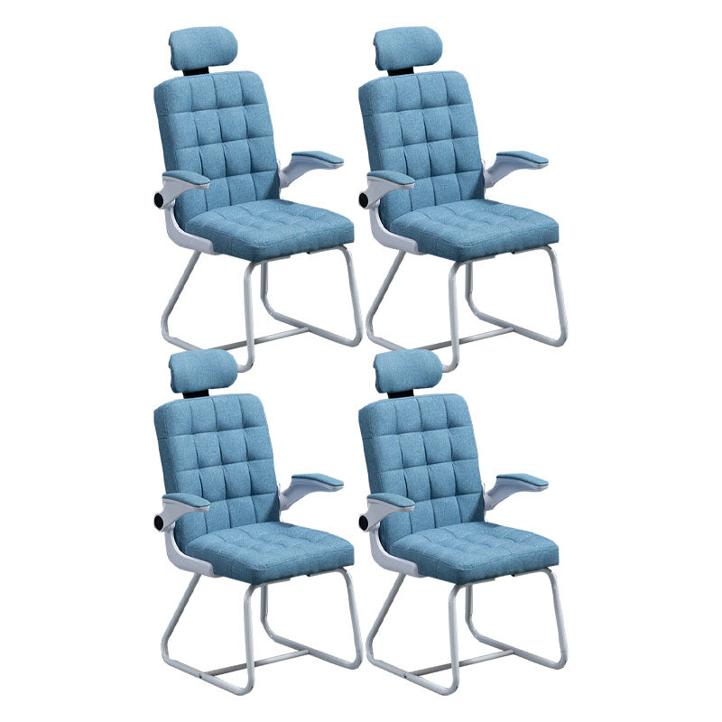 Modern Desk Computer Chair Chair High-Back Desk Chair with Tilt Mechanism Blue 4 Piece Set Clearhalo 'furn' 'furn_office_chair' 'Furniture' 'Office Chairs' 'Office Furniture' 'office_chair' 5658482