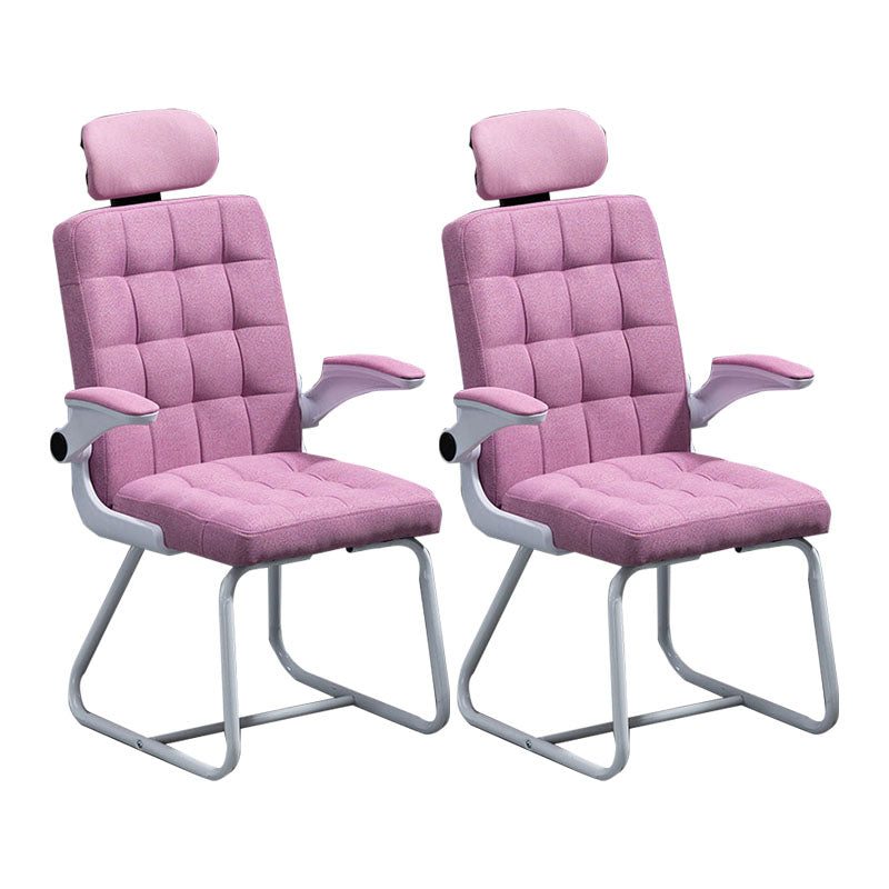 Modern Desk Computer Chair Chair High-Back Desk Chair with Tilt Mechanism Pink 2 Piece Set Clearhalo 'furn' 'furn_office_chair' 'Furniture' 'Office Chairs' 'Office Furniture' 'office_chair' 5658486