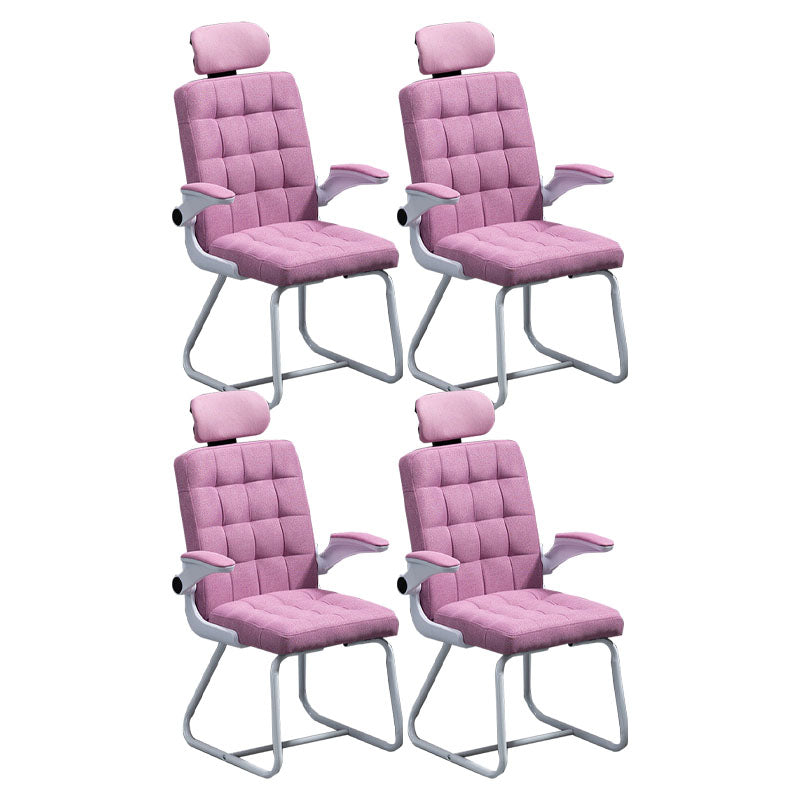 Modern Desk Computer Chair Chair High-Back Desk Chair with Tilt Mechanism Pink 4 Piece Set Clearhalo 'furn' 'furn_office_chair' 'Furniture' 'Office Chairs' 'Office Furniture' 'office_chair' 5658487