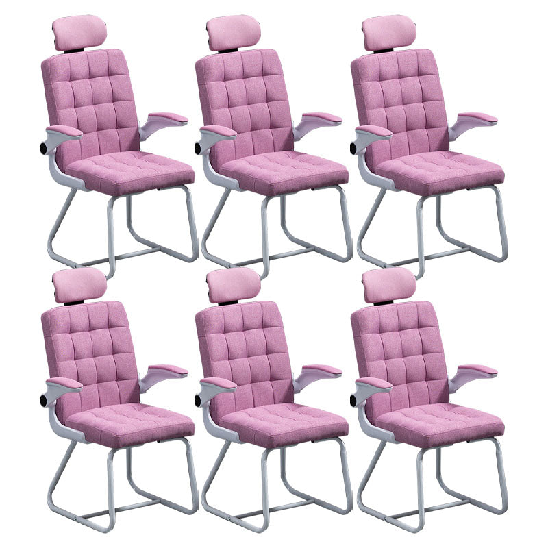 Modern Desk Computer Chair Chair High-Back Desk Chair with Tilt Mechanism Pink 6 Piece Set Clearhalo 'furn' 'furn_office_chair' 'Furniture' 'Office Chairs' 'Office Furniture' 'office_chair' 5658488