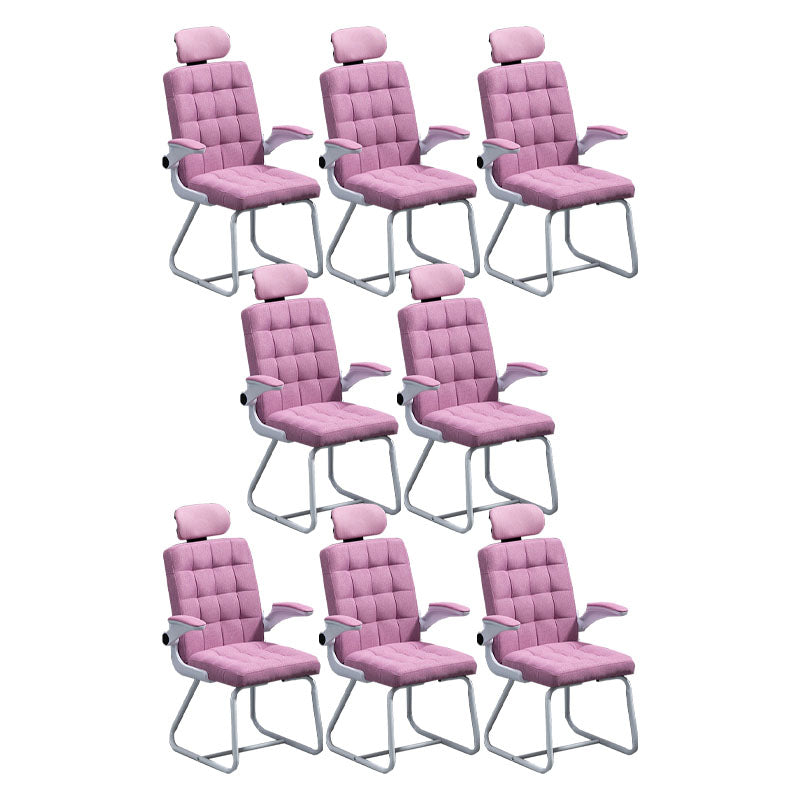 Modern Desk Computer Chair Chair High-Back Desk Chair with Tilt Mechanism Pink 8 Piece Set Clearhalo 'furn' 'furn_office_chair' 'Furniture' 'Office Chairs' 'Office Furniture' 'office_chair' 5658489