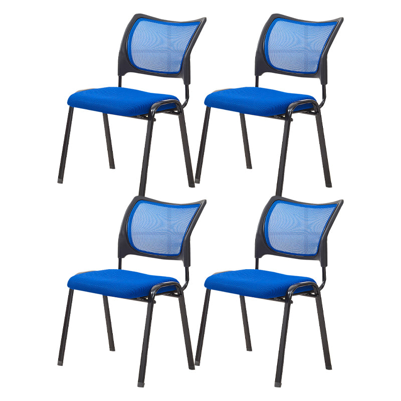 Silla de escritorio de malla baja sin ruedas silla de conferencia de armas fijas