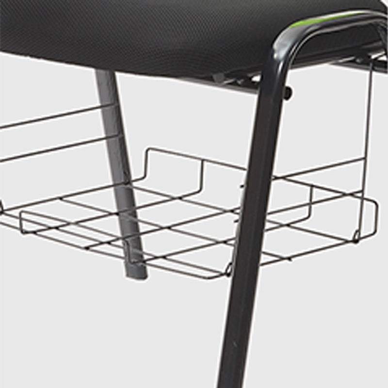 Silla de escritorio de malla baja sin ruedas silla de conferencia de armas fijas