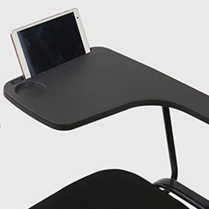 Silla de escritorio de malla baja sin ruedas silla de conferencia de armas fijas