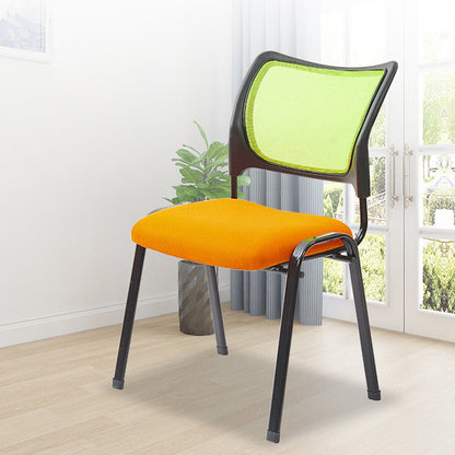 Silla de escritorio de malla baja sin ruedas silla de conferencia de armas fijas