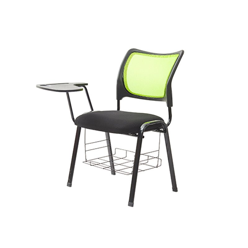 Silla de escritorio de malla baja sin ruedas silla de conferencia de armas fijas