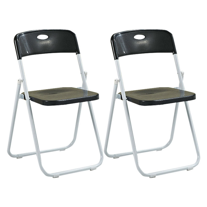 Moderne stalen taakstoel Plastic armloze gestoffeerde bureaustoelstoel