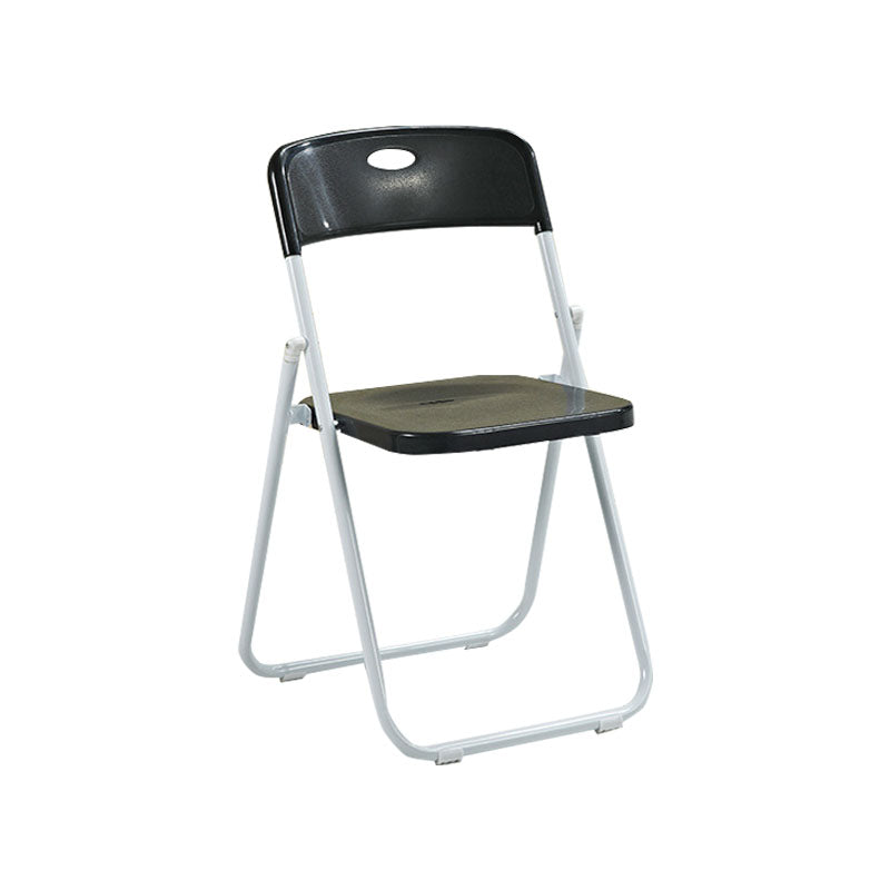 Moderne stalen taakstoel Plastic armloze gestoffeerde bureaustoelstoel