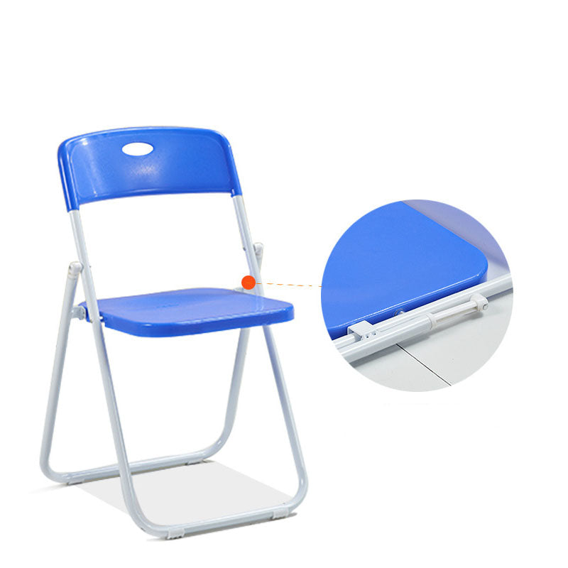 Moderne stalen taakstoel Plastic armloze gestoffeerde bureaustoelstoel