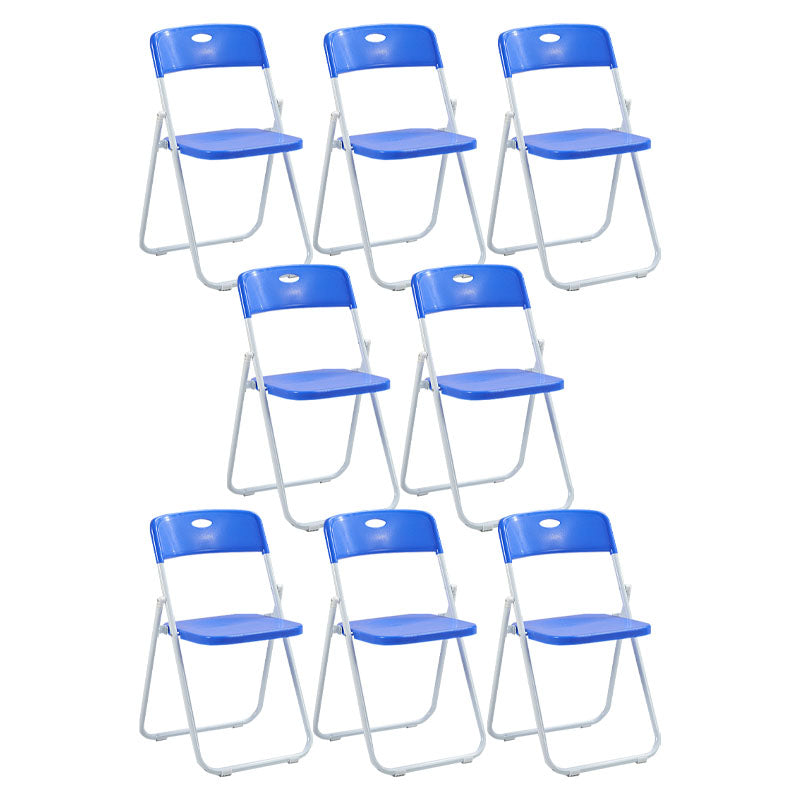 Moderne stalen taakstoel Plastic armloze gestoffeerde bureaustoelstoel