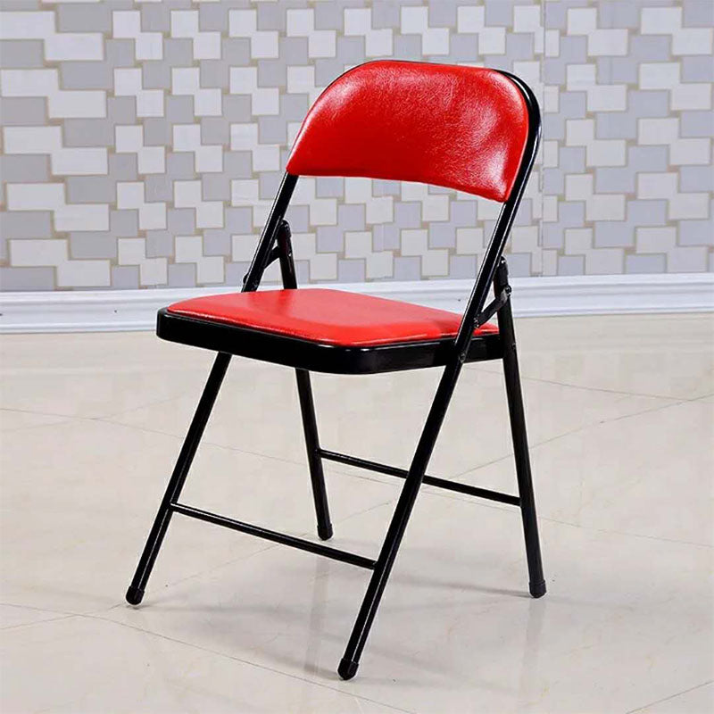 Modern Leather Management Desk Chair Armless Upholstered Office Chair Red 1 Piece Clearhalo 'furn' 'furn_office_chair' 'Furniture' 'Office Chairs' 'Office Furniture' 'office_chair' 5658832