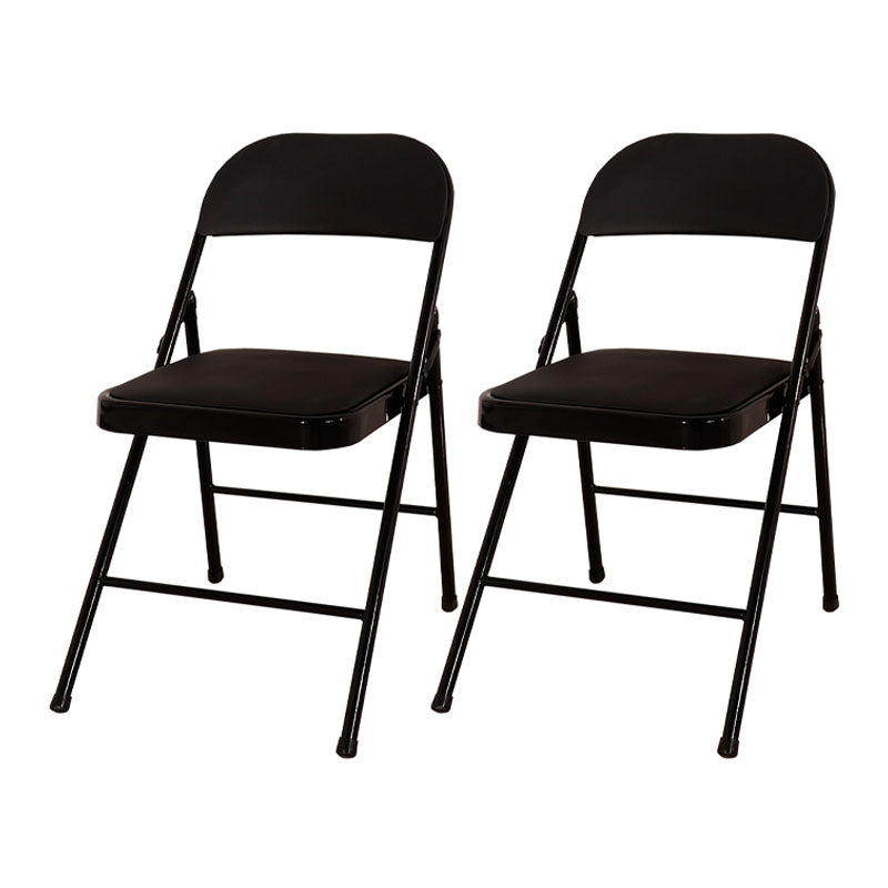 Modern Leather Management Desk Chair Armless Upholstered Office Chair Black 2 Piece Set Clearhalo 'furn' 'furn_office_chair' 'Furniture' 'Office Chairs' 'Office Furniture' 'office_chair' 5658833