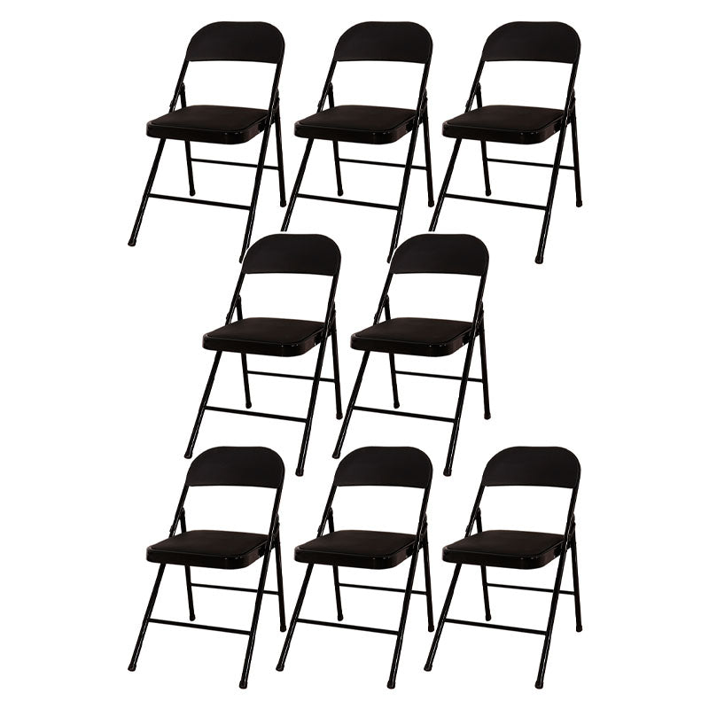 Modern Leather Management Desk Chair Armless Upholstered Office Chair Black 8 Piece Set Clearhalo 'furn' 'furn_office_chair' 'Furniture' 'Office Chairs' 'Office Furniture' 'office_chair' 5658838