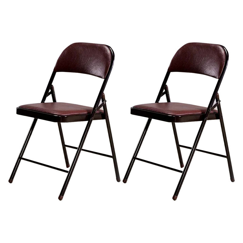 Modern Leather Management Desk Chair Armless Upholstered Office Chair Coffee 2 Piece Set Clearhalo 'furn' 'furn_office_chair' 'Furniture' 'Office Chairs' 'Office Furniture' 'office_chair' 5658840