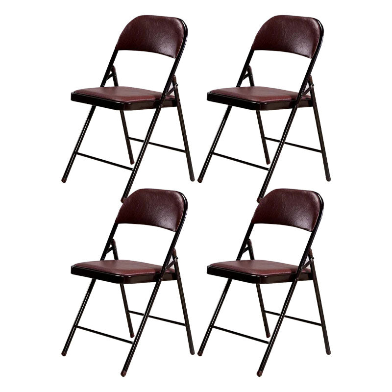 Modern Leather Management Desk Chair Armless Upholstered Office Chair Coffee 4 Piece Set Clearhalo 'furn' 'furn_office_chair' 'Furniture' 'Office Chairs' 'Office Furniture' 'office_chair' 5658843