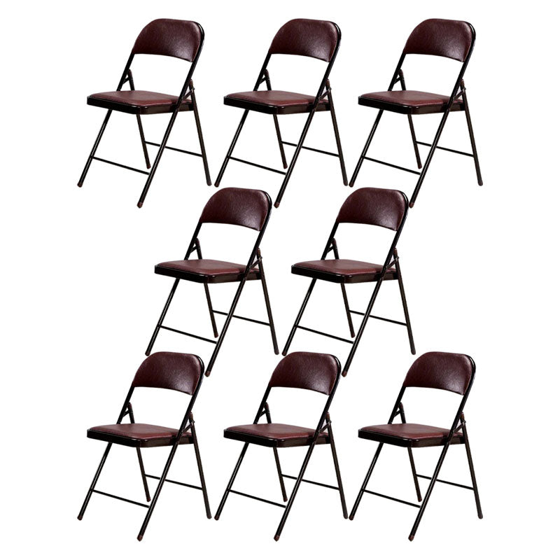 Modern Leather Management Desk Chair Armless Upholstered Office Chair Coffee 8 Piece Set Clearhalo 'furn' 'furn_office_chair' 'Furniture' 'Office Chairs' 'Office Furniture' 'office_chair' 5658846