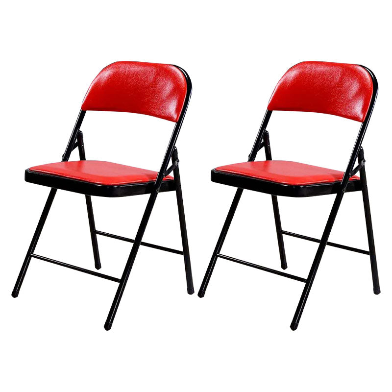 Modern Leather Management Desk Chair Armless Upholstered Office Chair Red 2 Piece Set Clearhalo 'furn' 'furn_office_chair' 'Furniture' 'Office Chairs' 'Office Furniture' 'office_chair' 5658848