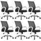 Steel Fixed Arms Office Chair Modern Height-adjustable Office Chair