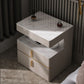 Modern 21 inch H Nachttafel Open opslag 2-ladjes Stone Top Nightstand