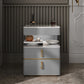 Modern 21 inch H Nachttafel Open opslag 2-ladjes Stone Top Nightstand