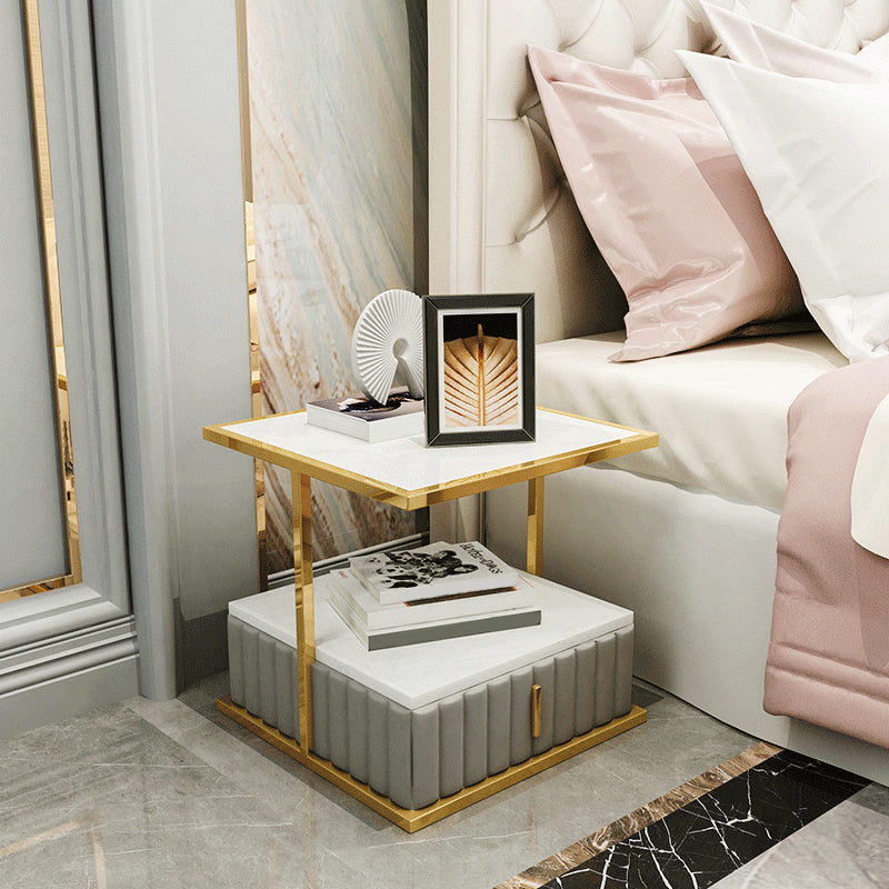 Modern de almacenamiento abierto Nightsand Stone Top Top 20 pulgadas de altura de 1 cortavadora