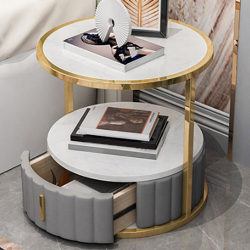 Modern de almacenamiento abierto Nightsand Stone Top Top 20 pulgadas de altura de 1 cortavadora