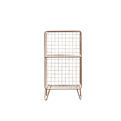 Modern Metal Nightstand Open Storage Shelf Included Iron Night Table with Legs