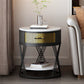 Glam Stone Top Night Table Open Rangement 1 Drawer Met-Legs inclus la table de chevet