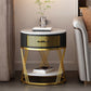 Glam Stone Top Night Table Open Rangement 1 Drawer Met-Legs inclus la table de chevet