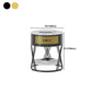 Glam Stone Top Night Table Open Rangement 1 Drawer Met-Legs inclus la table de chevet