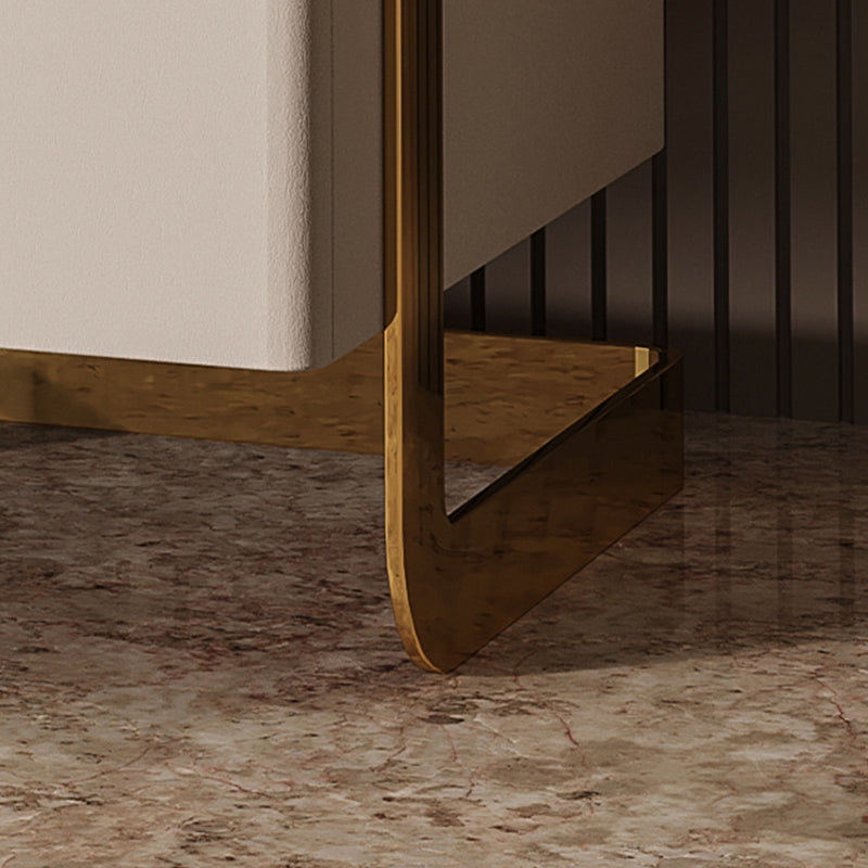 Top de table de chevet de 18 pouces H Lit Top en verre ouvert des jambes 1-Drawer incluse la table de nuit