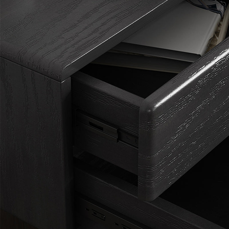 Mesa nocturna glamorosa de 22 pulgadas de altura Almacenamiento de madera sólida con patas con piernas