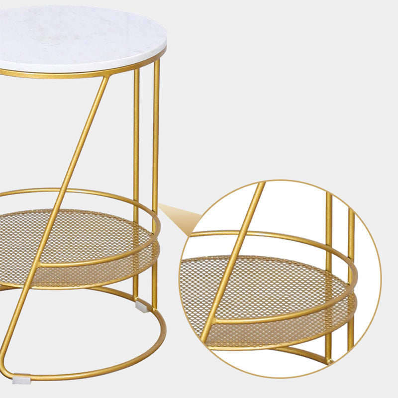 18 Inch Tall Night Table Open Storage Metal 1-Shelf Nightstand with Legs