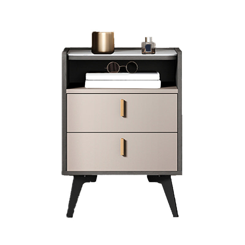 Stone Top Nightstand Modern Open Stoarge Drawer Legs Included Bed Nightstand