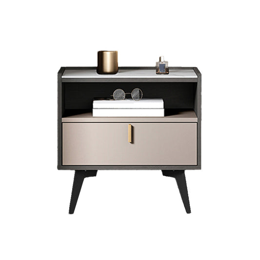 Stone Top Nachttisch moderne offene Stoarge -Schubladenbeine enthielten Betten Nachttisch