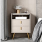 Stone Top Nightstand Modern Open Stoarge Drawer Legs Included Bed Nightstand