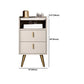 Stone Top Nightstand Modern Open Stoarge Drawer Legs Included Bed Nightstand
