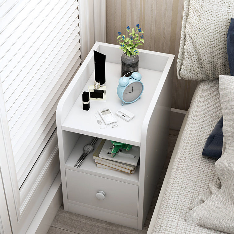 Scandinavian Natural/White Bedside Table 20" H Wood Nightstand with Storage 12"L x 14"W x 20"H White 1 Clearhalo 'Bedroom Furniture' 'furn' 'furn_night_stand' 'Furniture' 'night_stand' 'Nightstands' 5659224