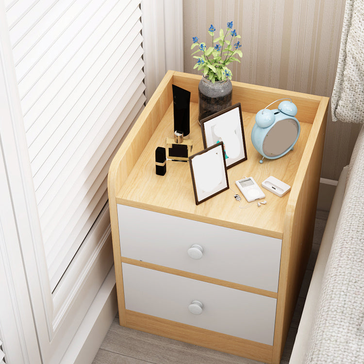 Scandinavian Natural/White Bedside Table 20" H Wood Nightstand with Storage 16"L x 14"W x 20"H Natural 2 Clearhalo 'Bedroom Furniture' 'furn' 'furn_night_stand' 'Furniture' 'night_stand' 'Nightstands' 5659243