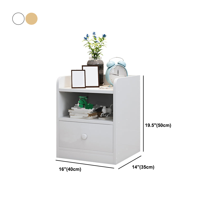 Scandinavian Natural/White Bedside Table 20" H Wood Nightstand with Storage Clearhalo 'Bedroom Furniture' 'furn' 'furn_night_stand' 'Furniture' 'night_stand' 'Nightstands' 5659250