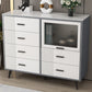 Modern Slate Top Combo Dresser houten opbergkast dressoir in wit / grijs