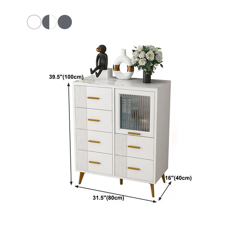Modern Slate Top Combo Dresser houten opbergkast dressoir in wit / grijs