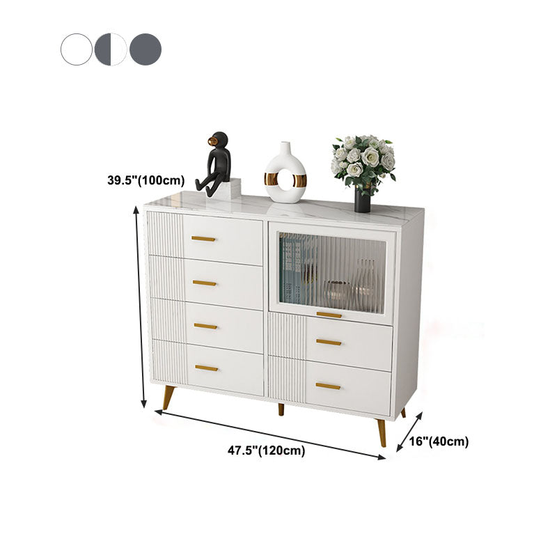 モダンなスレートトップコンボドレッサーホワイト /グレーの木製の収納チェストドレッサー