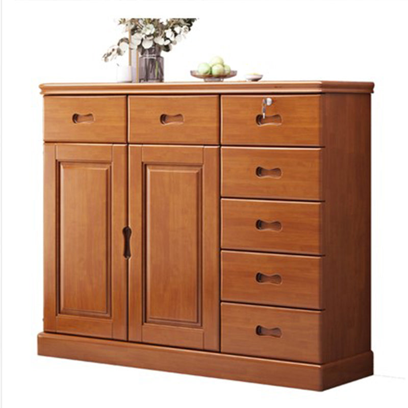 16" D Solid Wood Combo Dresser Modern Storage Chest Dresser with Drawers and Doors 47.2"L x 15.7"W x 39.4"H Brown Clearhalo 'Bedroom Furniture' 'Dressers & Chests' 'dressers_chests' 'furn' 'furn_dressers_chests' 'Furniture' 5659359