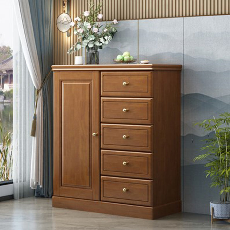 16" D Solid Wood Combo Dresser Modern Storage Chest Dresser with Drawers and Doors 31"L x 16"W x 39"H Nut-Brown Clearhalo 'Bedroom Furniture' 'Dressers & Chests' 'dressers_chests' 'furn' 'furn_dressers_chests' 'Furniture' 5659367